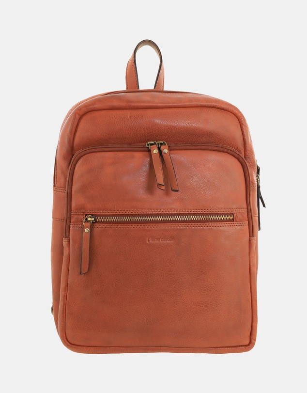 Pierre Cardin - Pierre Cardin Vintage Leather Laptop Backpack