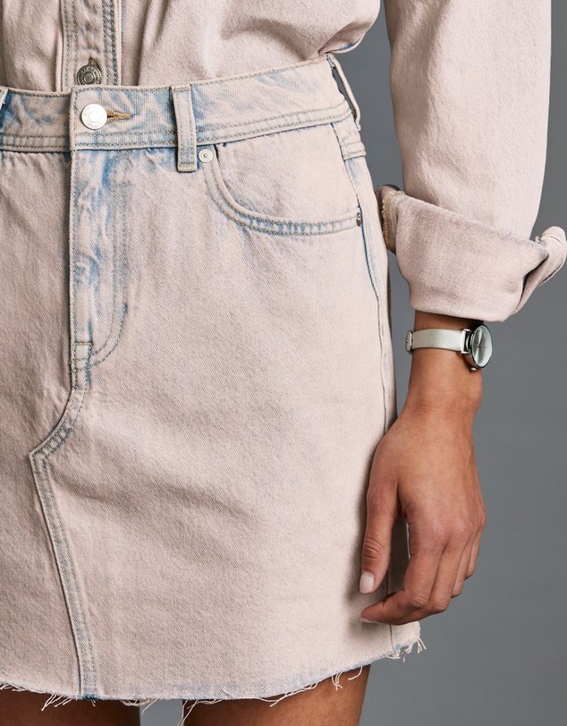 NEXT - Denim Raw Hem Mini Skirt