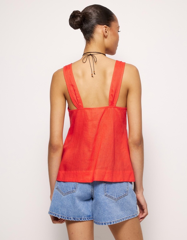 AERE - V-Neck Linen Top