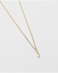 Kirstin Ash - J Outline Initial Necklace