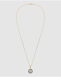 Elli Jewelry - Necklace Evil Eye Pendant with Crystals in 925 Sterling Silver Gold Plated
