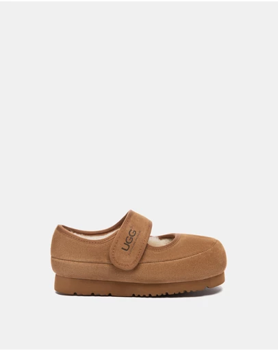 EVERAU - Australian Shepherd Ugg Millie Kids Cow Suede Upper Loafer Oxfords Flats