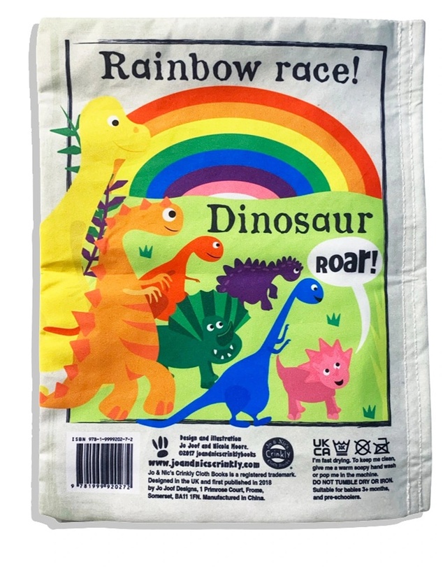 Jo and Nics Crinkly Cloth Books - Rainbow Dinosaurs