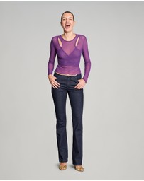 Love and Nostalgia - Wrap It Up Mesh Top - Mulberry