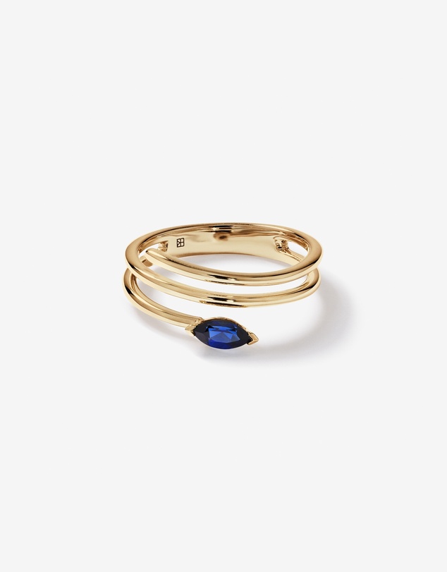 Michael Hill - East West Marquise-Cut Created Sapphire Wrap Ring in 10kt Yellow Gold
