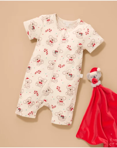 Purebaby - Short Sleeve Zip Growsuit-Kids-Babies