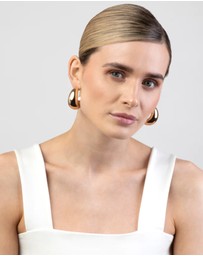 Lovisa - Gold Thick Puff Hoop Earrings