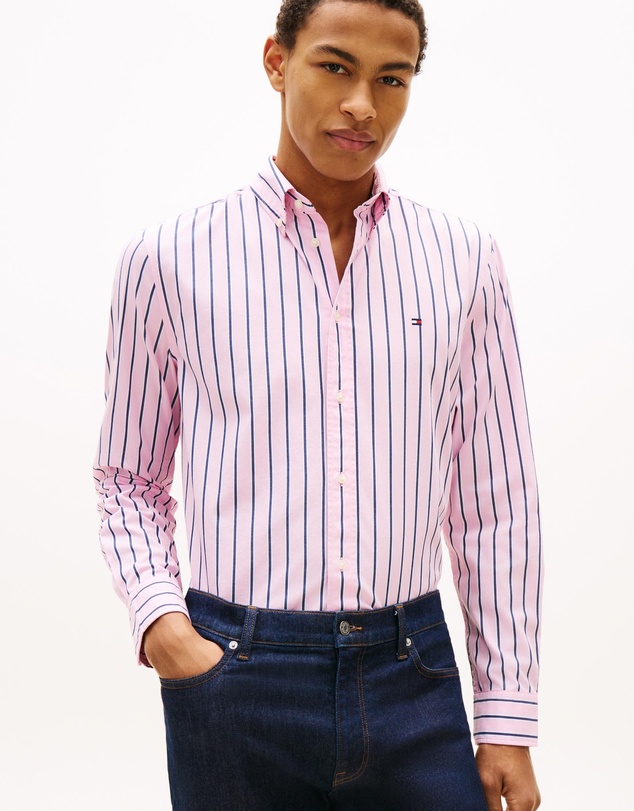 Tommy Hilfiger - TH Flex Regular Fit Stripe Poplin Shirt