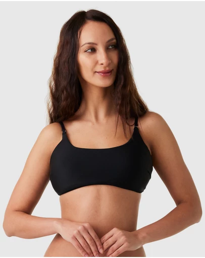 Modest Mermaid - Thin Strap Swimming Crop Top SPF50+