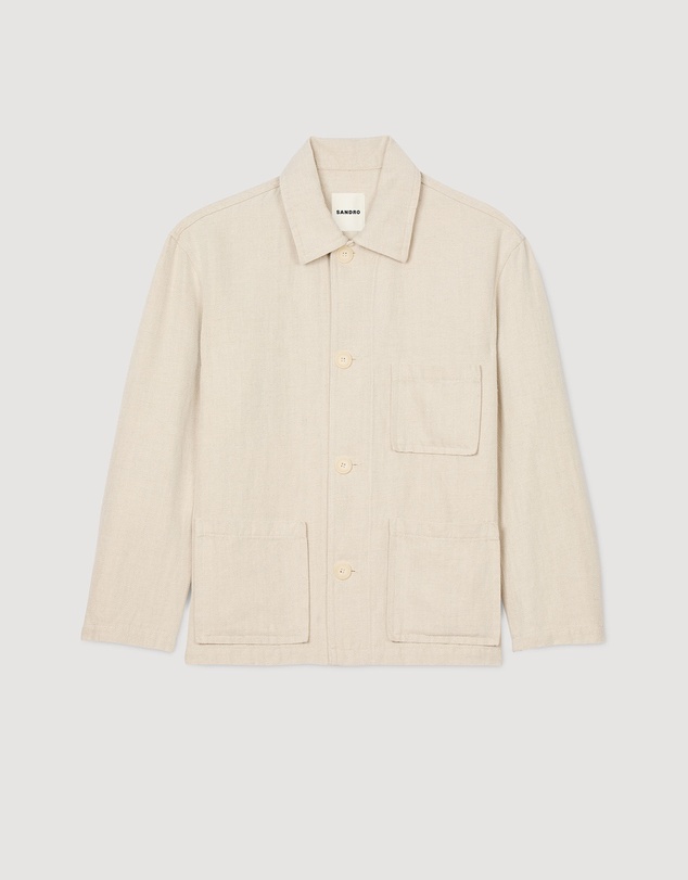 Sandro - Worker Overshirt Linen Jacket
