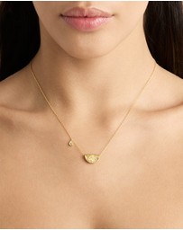 By Charlotte - Gold Lotus Birthstone Necklace - August