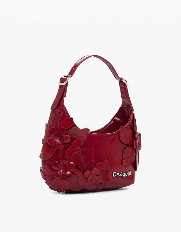 Desigual - Small Shiny Floral Appliqué Bag