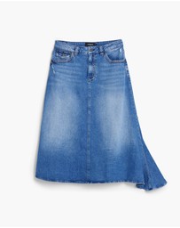 Desigual - Midi-length asymmetrical denim Skirt