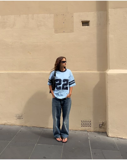 SSAINT - 22 Motion Tee - Powder Blue and Navy