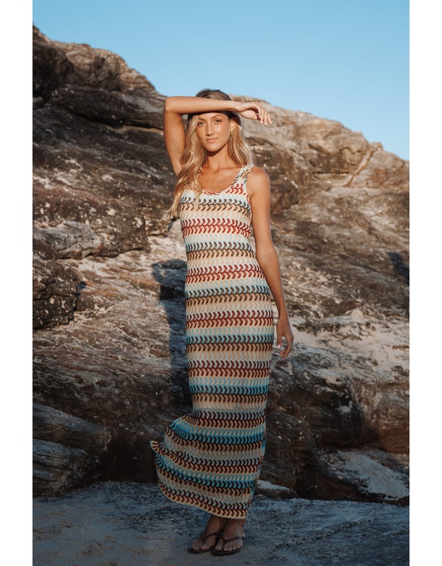 Petal & Pup - Sommer Midi Dress - Multi Stripe