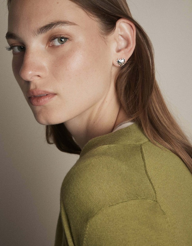 MIMCO - Adore Heart Stud Earrings - Silver