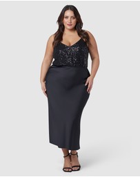 Pink Dusk by Curve Project - The Ivy Satin Skirt