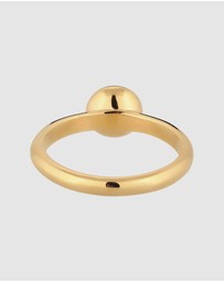 Elli Jewelry - Ring Agate 925 Sterling Silver Gold-Plated
