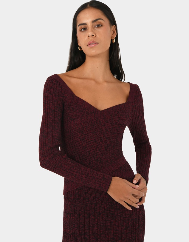 Forcast - Cienna Cross Over Knit Top