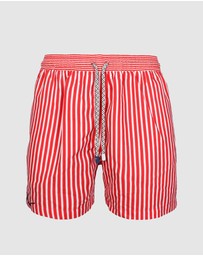 Tolu Australia - Red Stripes Kids Swim Shorts