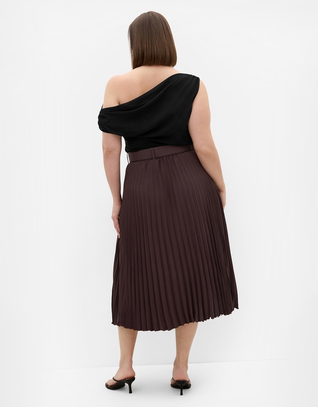City Chic - Petra Pleat Midi Skirt