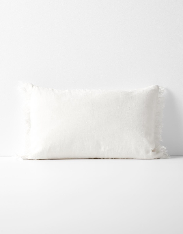 Aura Home - Vintage Linen Fringe Rectangle Cushion