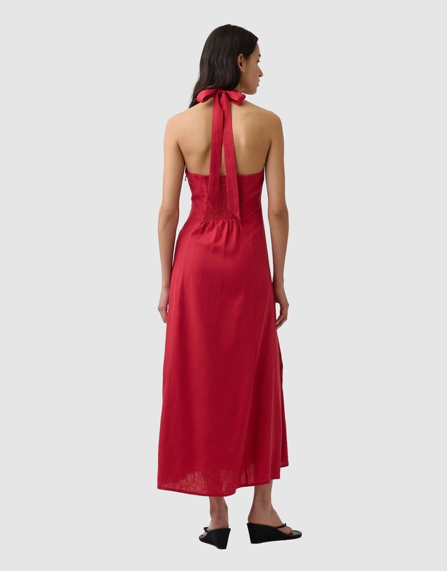 GAP - Sleeveless Linen Halter Maxi Dress
