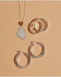 Najo - Duet Silver Hoop Earrings