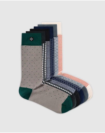 Sockdaily - Quirk 6 Pack Crew Socks