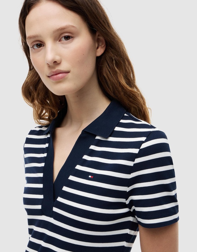 Tommy Hilfiger - Slim Open V-Neck Polo Dress