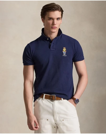 Polo Ralph Lauren - Custom Slim Polo Bear Mesh Polo Shirt