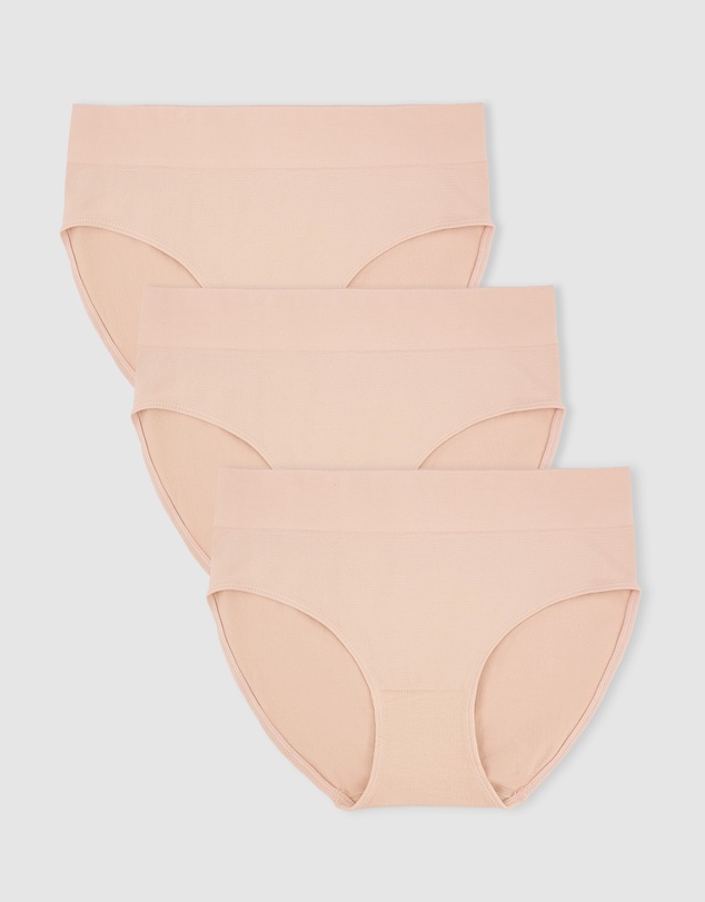 B Free Intimate Apparel - Cotton High Cut Briefs - 3 Pack