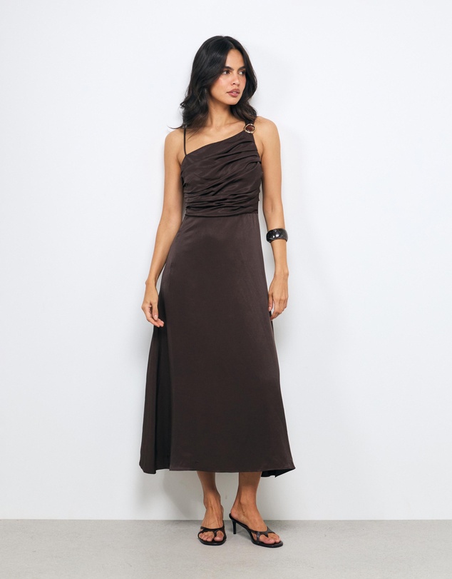 AERE - Romy Trim Detail Midi Dress