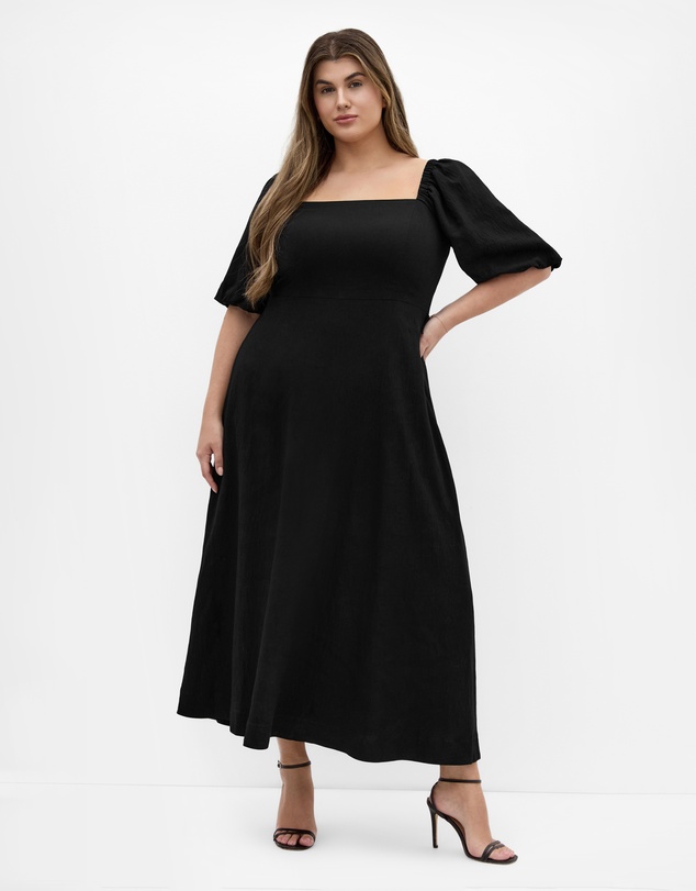 City Chic - Collins Puff Sleeve Midi Dress