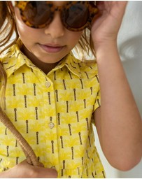 Like FLO - Palm Tree Print Shirt Dress - Kids-Teens