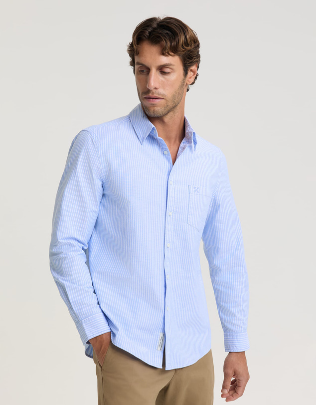 Sportscraft - Oxford Long Sleeve Stripe Shirt