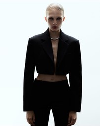 M.N.G - Wool Cropped Suit Jacket