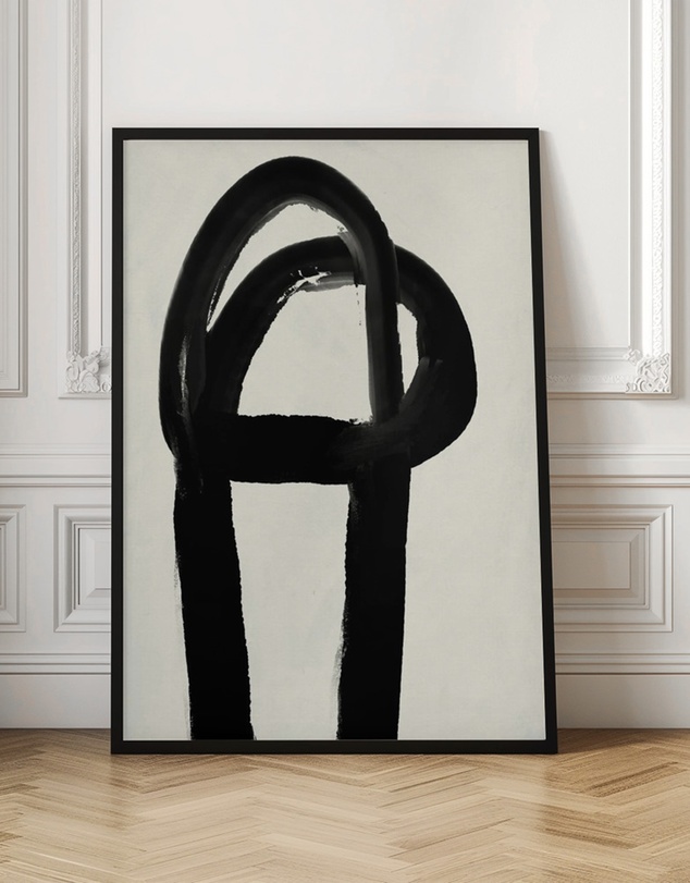 Olive et Oriel - Black Strokes No 2 by Treechild Art Print