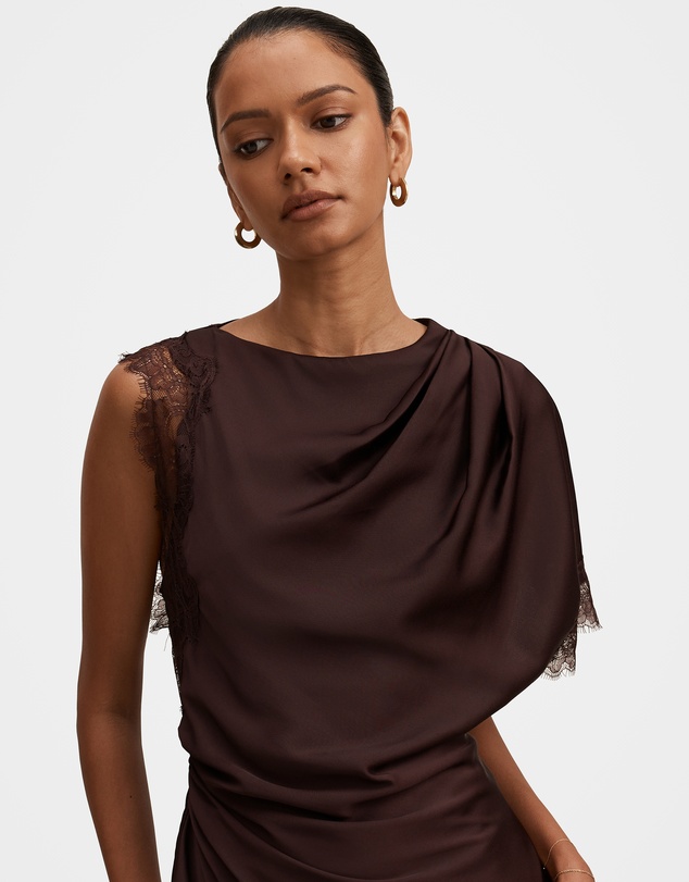 Forever New Petite - Giselle Petite Satin Lace Mini Dress