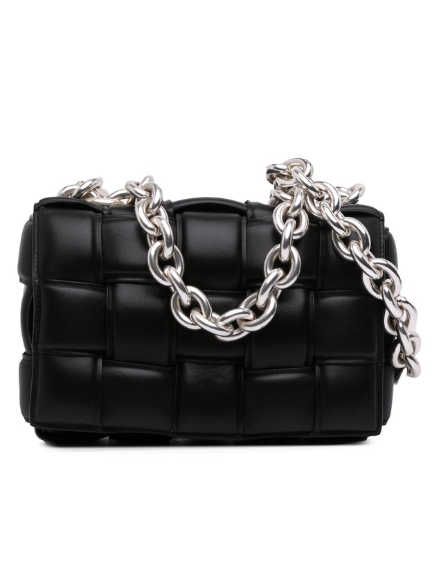 Pre-Loved by Azura Reborn - Pre-Loved Nappa Intrecciato Padded Chain Cassette Satchel