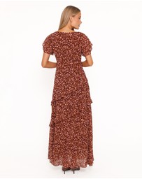 Petal & Pup - Lorrie Maxi Dress - Brown Ditsy Floral