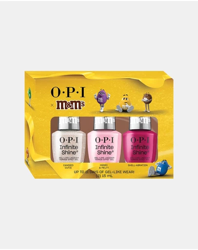 O.P.I - OPI x M&M's Collection Infinite Shine Trio Gift Set - Shell-abration, Merry & Melty, Candied Cutie