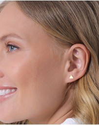 Elli Jewelry - Earrings Stud Basic Triangle Geo in 925 Sterling Silver Gold Plated