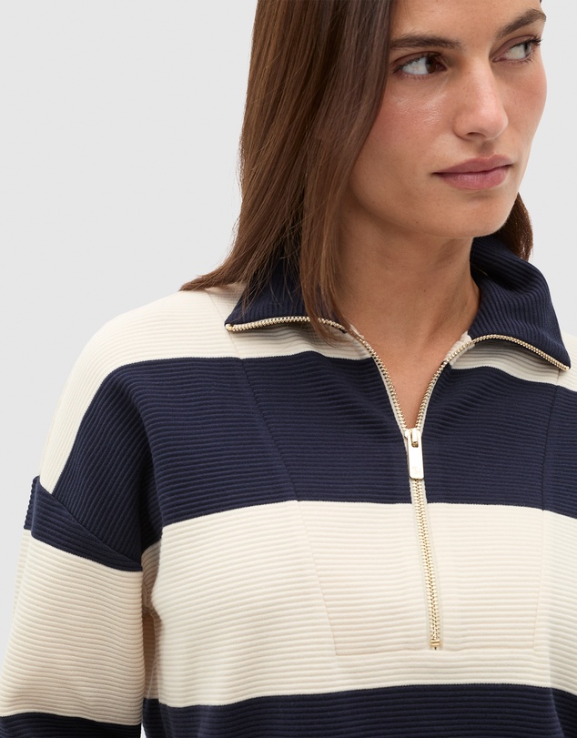 Seed Heritage - Half Zip Stripe Sweat