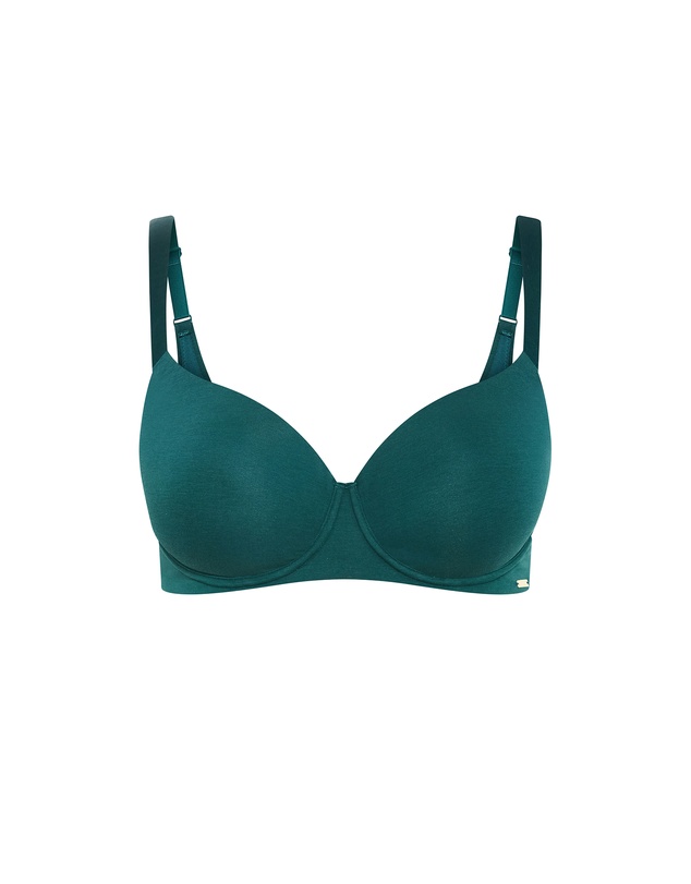 City Chic - Plus size Smooth & Chic Cotton T-Shirt Bra - deep teal