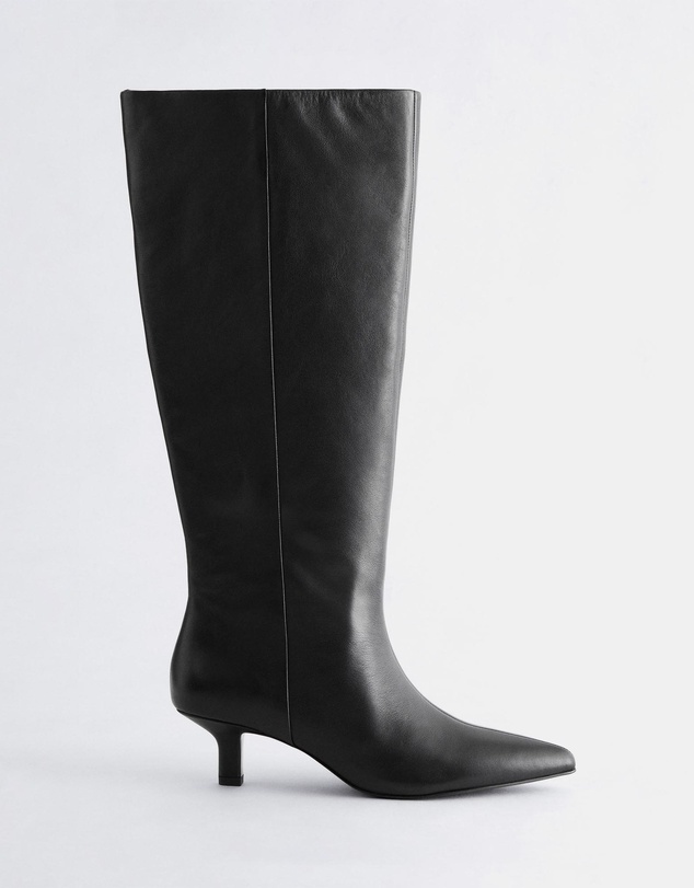 & Other Stories - Kitten Heel Leather Knee Boots