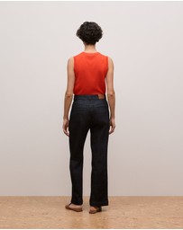 Trenery - Australian Cotton Blend Denim Tailored Pant in Blue Black