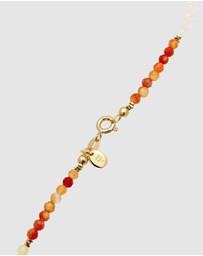 Elli Jewelry - Necklace Agate Beaded Summer 925 Sterling Silver Gold-Plated