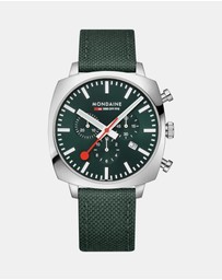 Mondaine - Mondaine Official Swiss Railways Grand Cushion 41mm Forest Green Watch Set