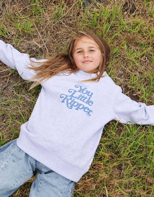 Skwosh - You Little Ripper Kids Crew Neck Sweat in Grey Marle